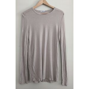 T by Alexander Wang Striped Rayon Henley Tee